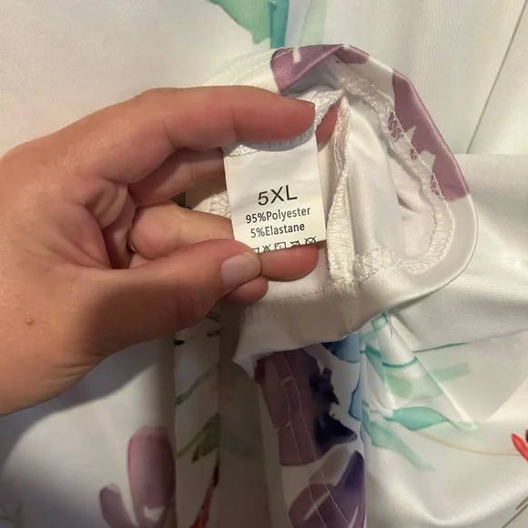 Womens Plus Size, Spring Two Piece Set, Tank Top And Pants, Floral, 5XL - Picture 5 of 5